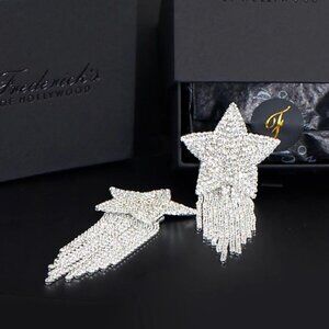 Frederick's of Hollywood Silver Rhinestone Star Shaped Nipple Covers Pasties, OS